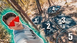BUILDING A TRAMPOLINE PARK IN A BACKYARD! *5 TRAMPOLINES*