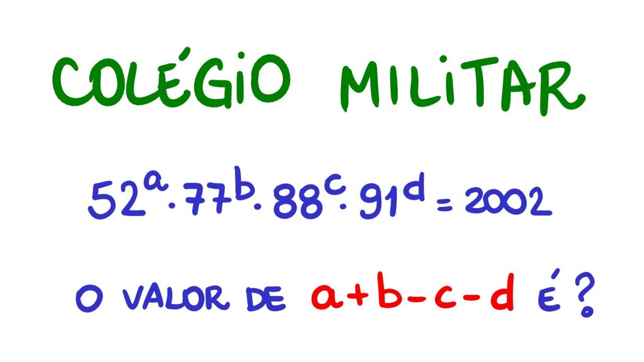 Matemática Colégio Militar: 20 Minutos de Pura Álgebra