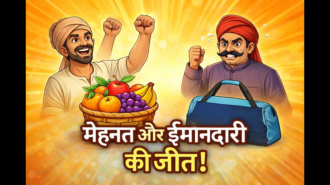 मेहनत और ईमानदारी की जीत#cartoonstory #moralstories #happykids