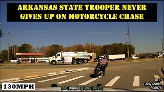 Trooper pushes his patrol car to the limit - HIGH SPEED CHASE with motorcycle ends in VICTORY