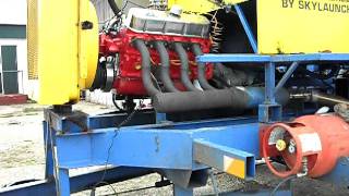 Gliding club winch Chevrolet 454ci START UP.AVI