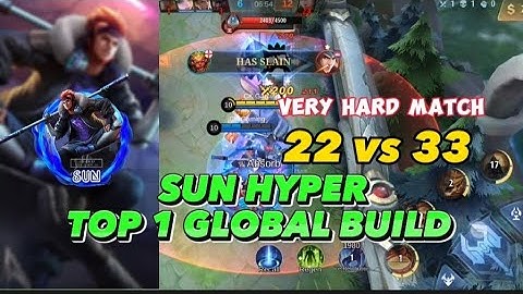 SUN HYPER BUILD TOP 1 GLOBAL HARD MATCH INSANE GAMEPLAY 😎👍 #mlbb #mobilelegends #sunmlbb