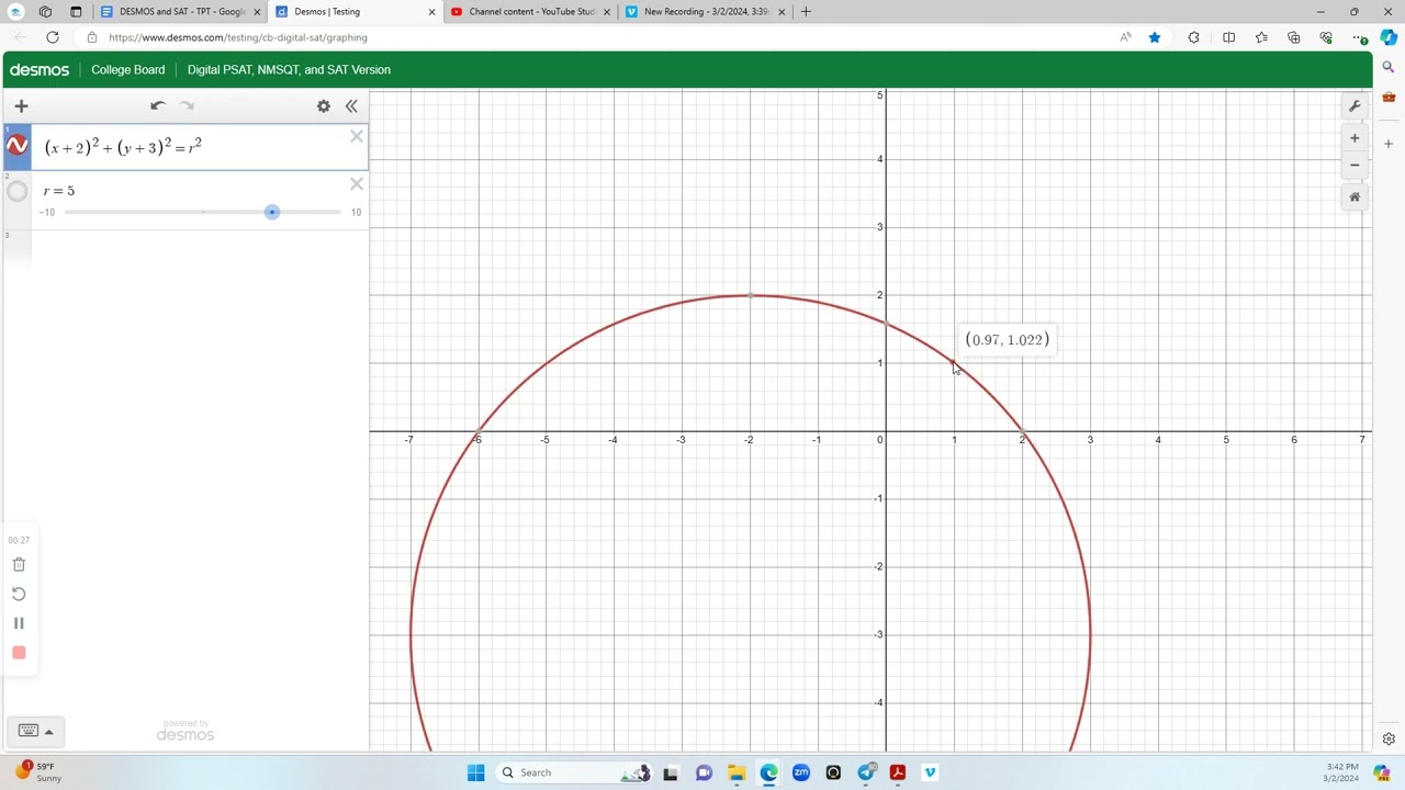 SAT and Desmos Problem 9