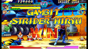 Marvel vs Capcom 1 ( Arcade ) - Gambit / Strider Hiryu Playthrough ( May 16, 2017 )