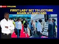 Despite the harsh economic crunch  first lady set to travel to deliver another lecture at harvard