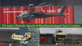 US Army helicopters depart ExCel | London