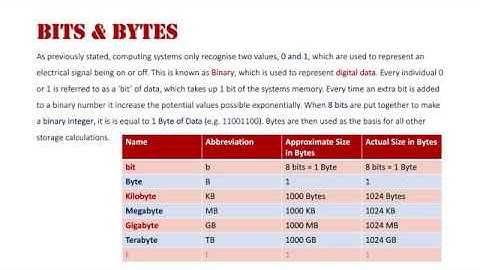 Digital Representation of Data: Bits and Bytes