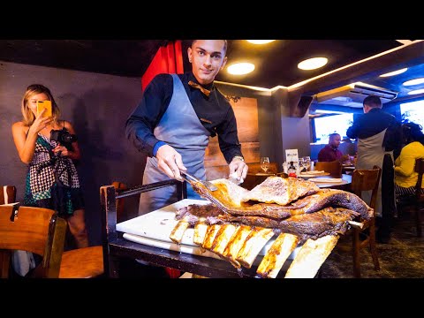 Brazilian Steakhouse - HUGE BEEF RIBS + 14 MEATS CHURRASCARIA in Rio de Janeiro, Brazil!