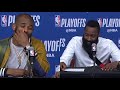 From the tip until the end  funny postgame moment  james harden cp3  clint capella