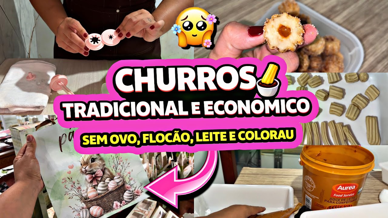 🔥RECEITA DE CHURROS CASEIRO ECONÔMICO/ SEM FLOCÃO DE MILHO, OVO, LEITE E COLORAU/ VLOG 