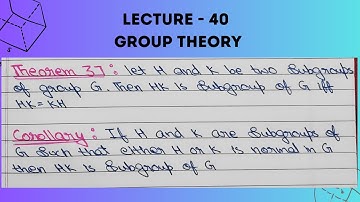 HK is subgroup of G iff HK = KH | when either H or K is normal then HK is subgroup of G #algebra