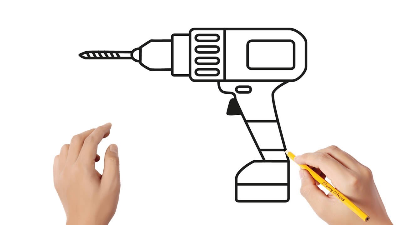 Cómo dibujar un taladro eléctrico | Dibujos sencillos - YouTube