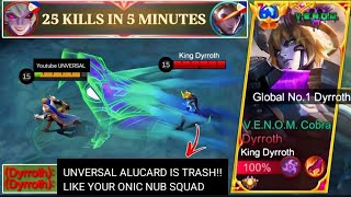 Top Global Alucard vs Top Global Dyrroth 🔥 Who is the king of  LIFESTEAL & Intensiv Match