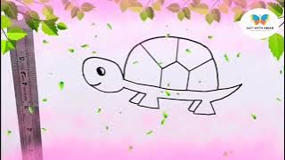 Learn how to draw cute Turtle 🐢|Art with ainab