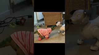 #shorts #short #shortvideo #aibo Scout Aibo ERS 1000 meets Deana the Ugobe Pleo Robotic Dinosaur Pet