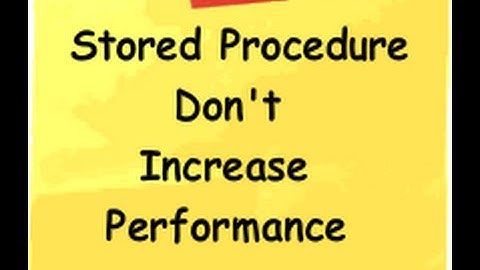 Stored procedures DONOT increase performance(.NET and SQL training video)