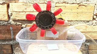 How to make mini free energy generator 12v using dc motor With wheel water pump