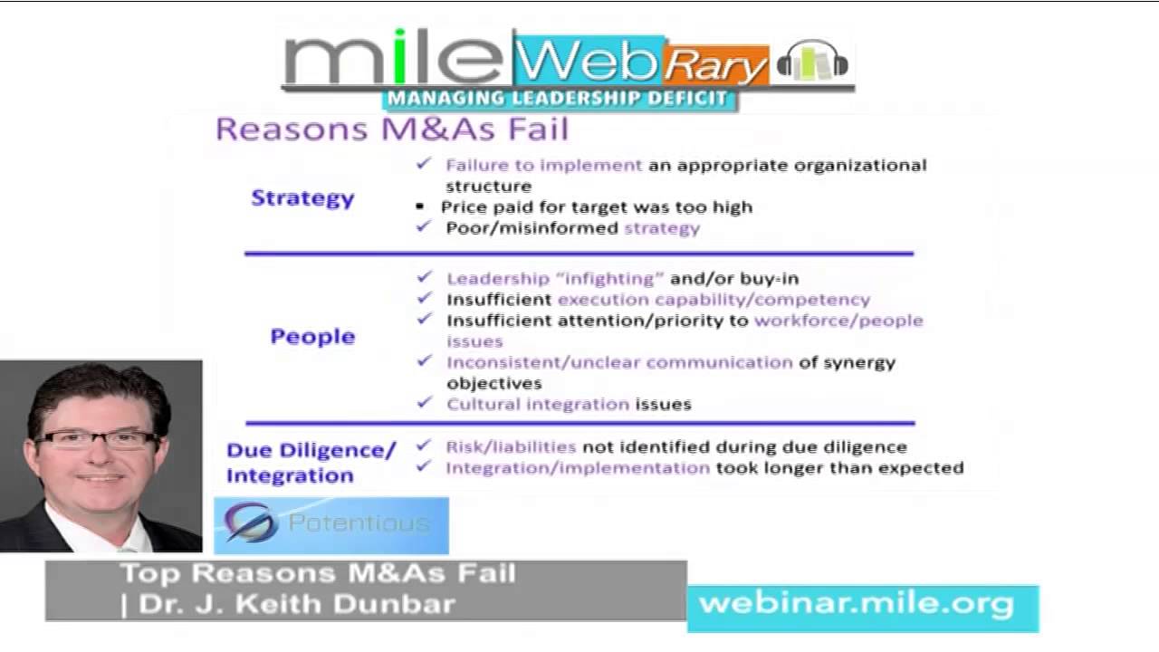 Top Reasons M&As Fail | Dr J Keith Dunbar