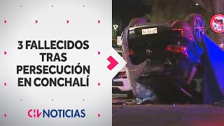 TRES FALLECIDOS tras persecución policial en Conchalí: Moto impactó a un vehículo cuando huía
