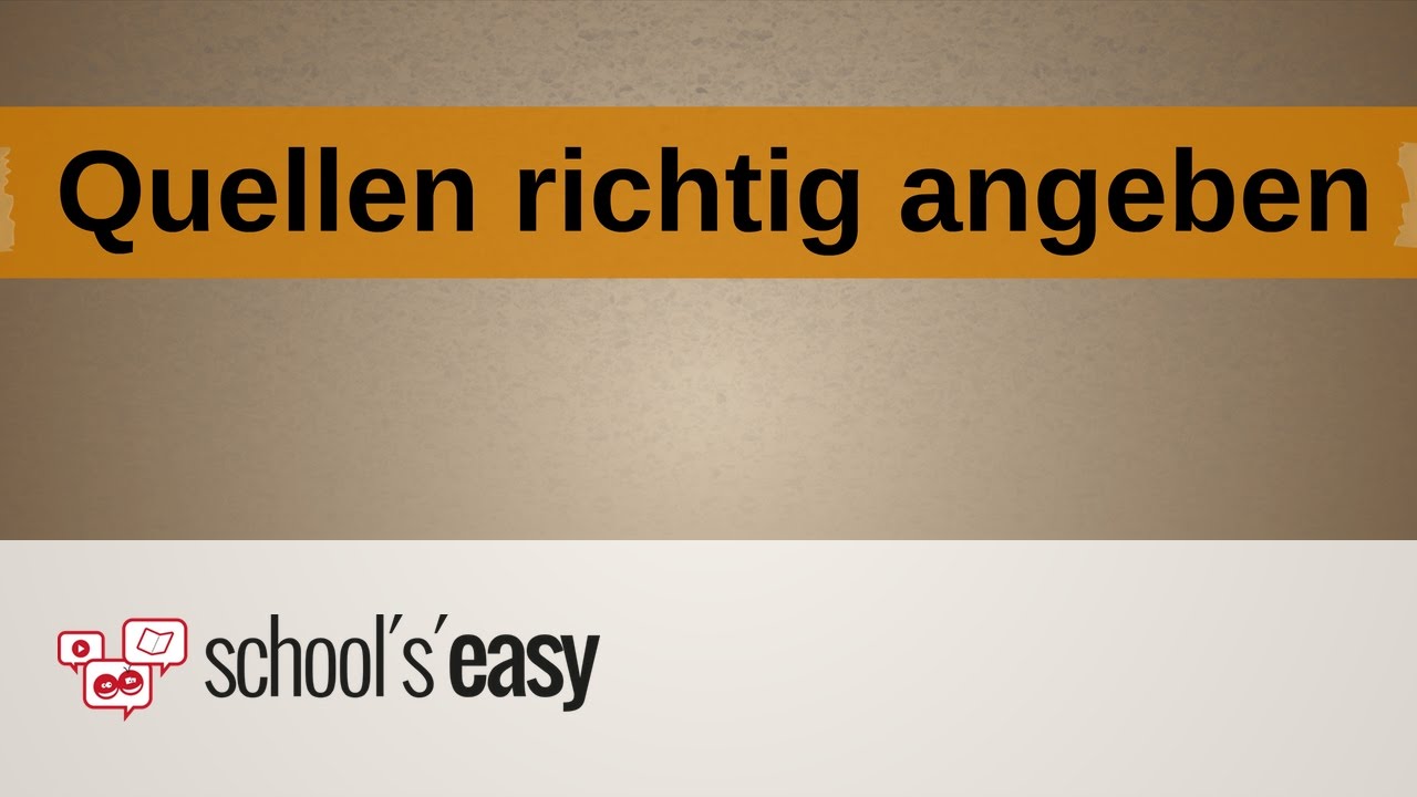 Quellen Richtig Angeben So Wirds Gemacht Youtube