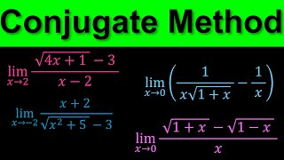 Evaluating limits by Conjugate Method  Limits and Radicals  Calculus