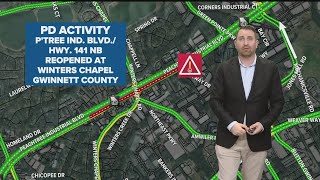 Peachtree Industrial Boulevard reopens after shooting involving officer in Gwinnett Co.