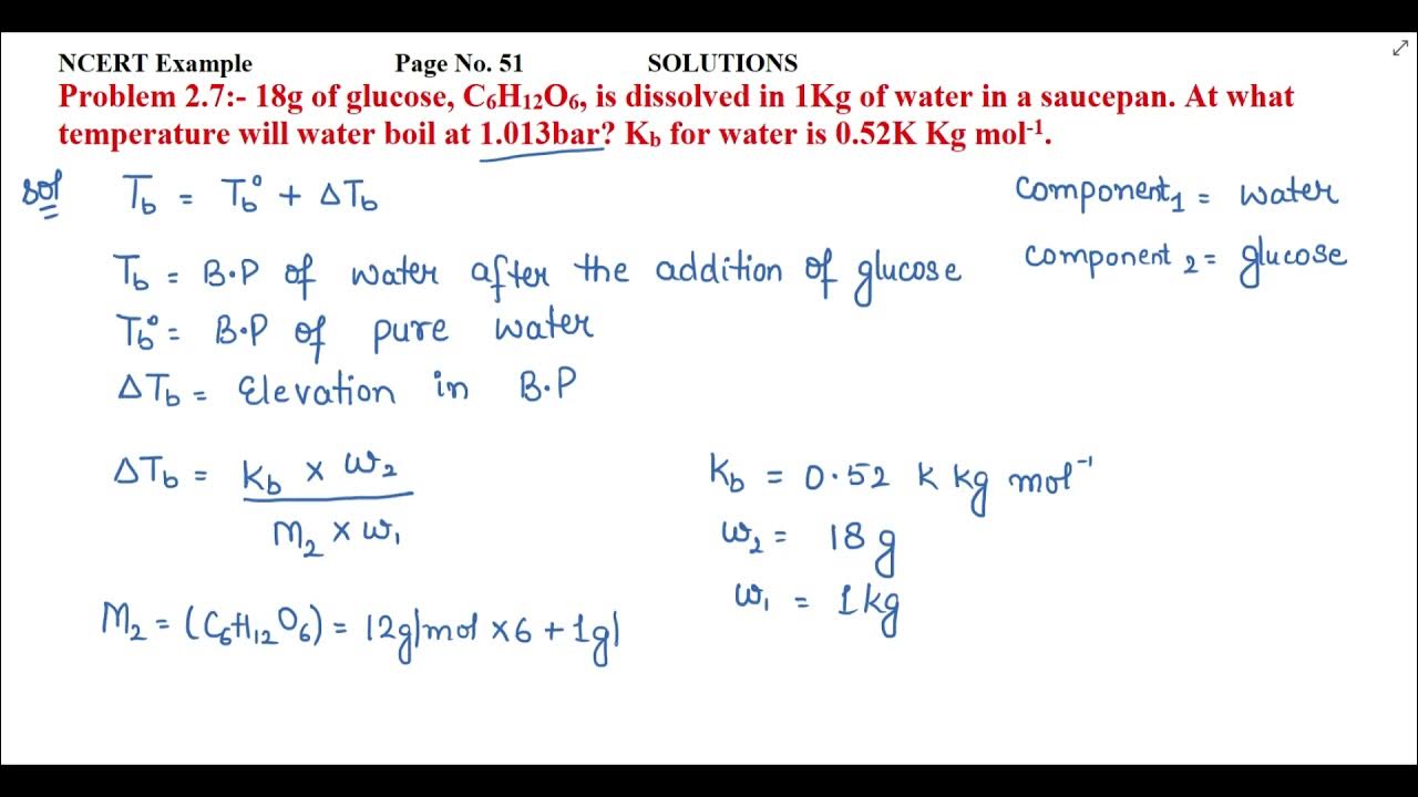 18g of glucose, C6H12O6, is dissolved in 1Kg of water in a saucepan. At