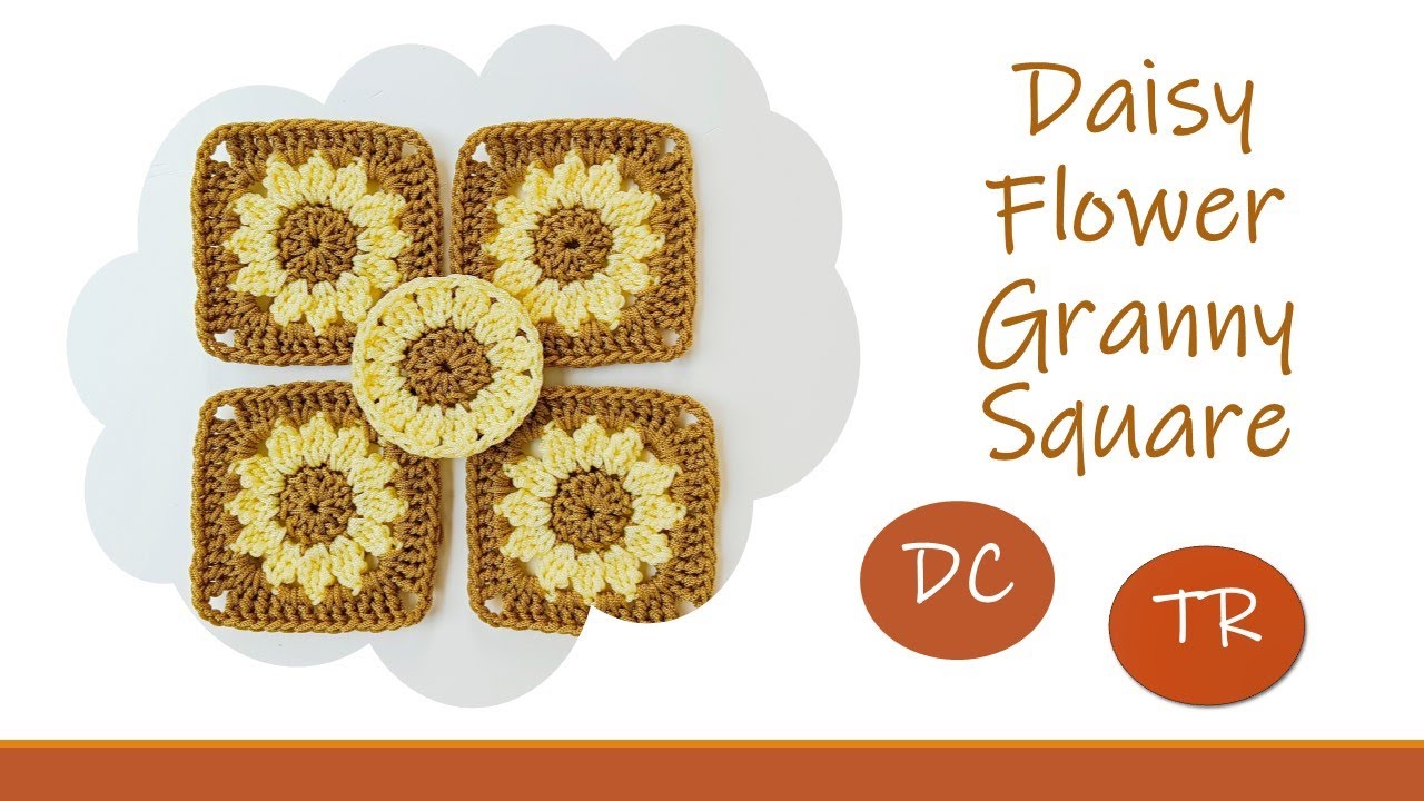 Granny Square EP.22🌼Daisy Flower Granny Square 🌼 Easy for Beginners #nareehandmade #grannysquare