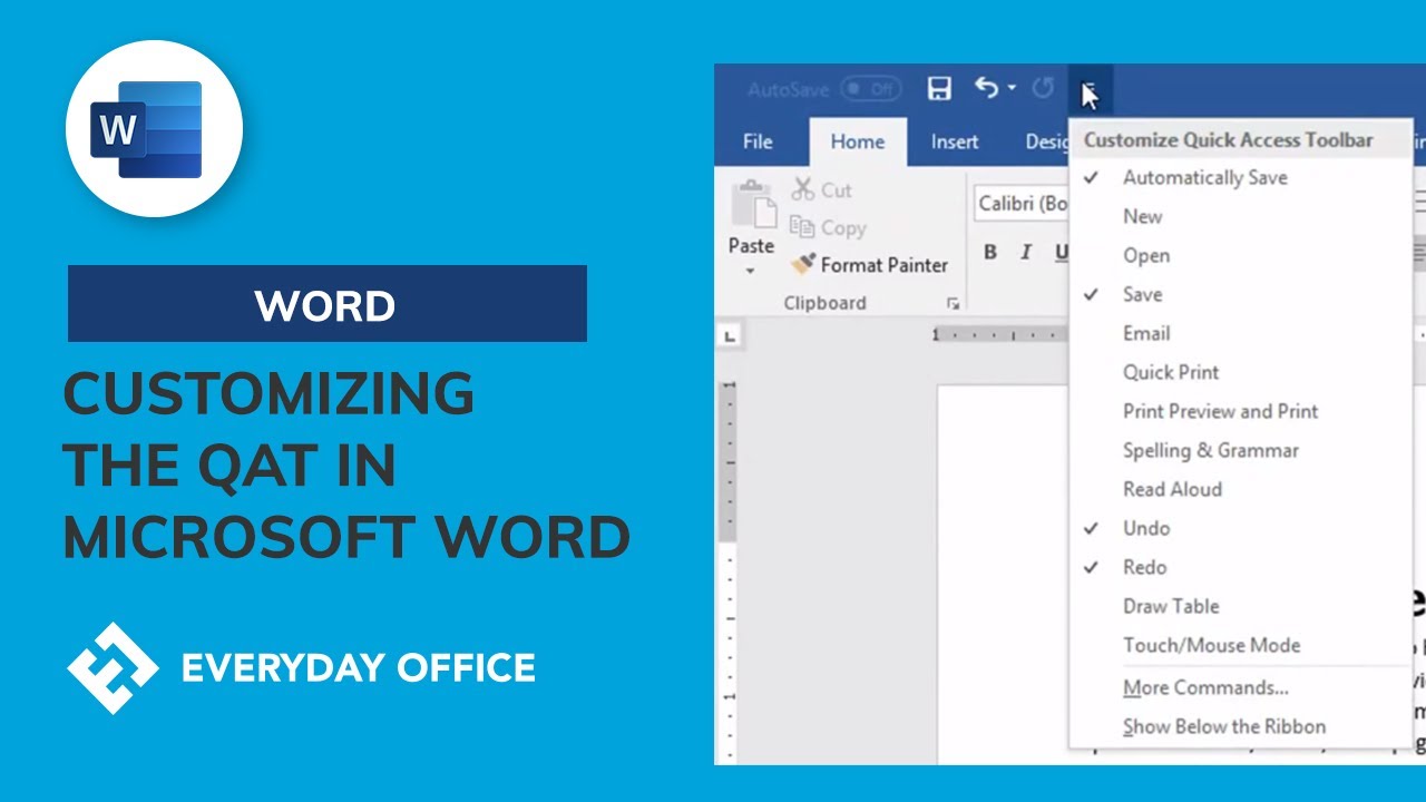 Customizing the Quick Access Toolbar with Essential Microsoft Word