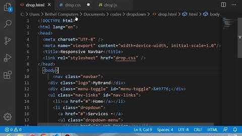 How to Create a Simple Navigation Bar with Dropdown Menu | HTML, CSS & JavaScript Tutorial
