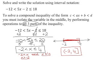 Solve & Graph Compound Linear Inequality: -12 is Less Than 5x-2 Which is Less Than or Equal to 18