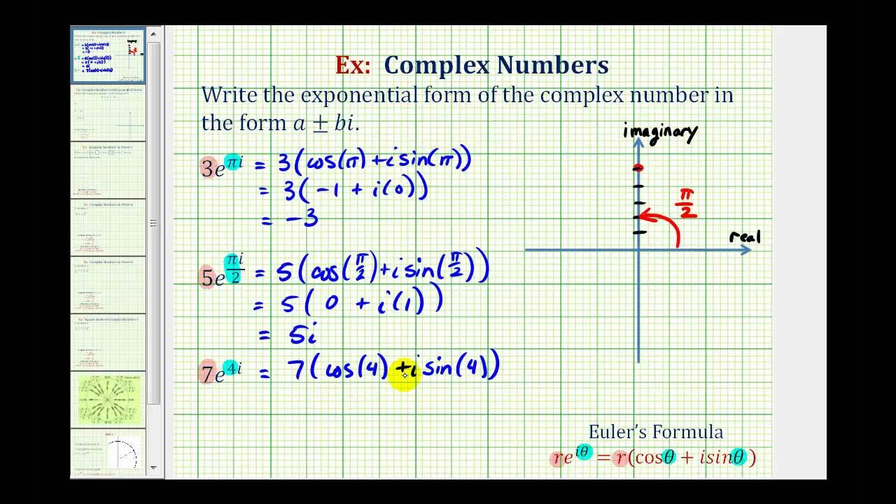 Ex: Convert a Complex Number in Exponential Form to Cartesian Form ...