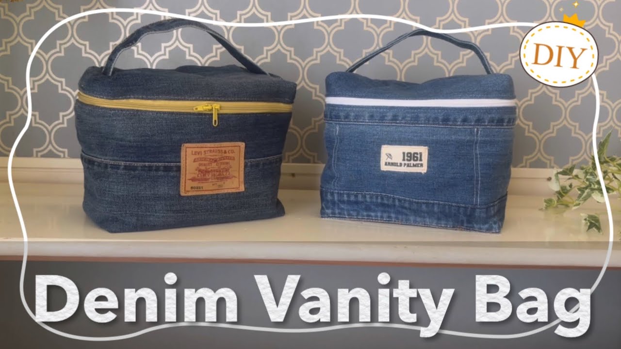 Denim Remake] I tried making a vanity bag out of denim. - YouTube