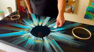Swipe of an EYE  GORGEOUS Depth + Results WOW!!! Acrylic Pouring