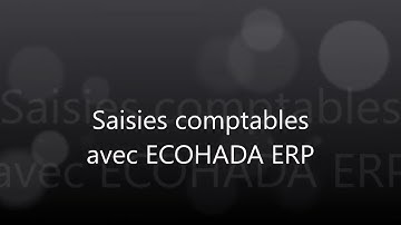 Saisies des écritures comptables avec ECOHADA ERP