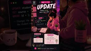 SQL Life Lessons Day 7 | UPDATE Yourself, Not Your Excuses ✨💖 #shorts