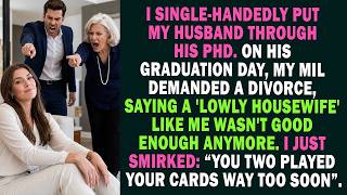 I Put Hubby Through His Phd. Mil Forced A Divorce, Calling Me A Lowly Housewife. I Smirked