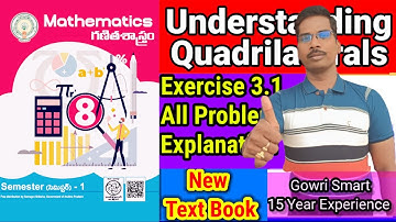 8th Class Maths(2024-25) New Syllabus|| Chapter-3|| Understanding Quadrilaterals || Exercise 3.1 ||