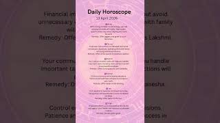 🔮 Daily Horoscope#dailyhoroscope #vedicaurapath #zodiacprediction #viralshorts #trending