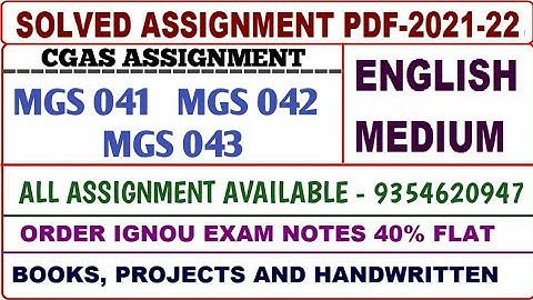 CGAS Solved assignment 2021-22 / CGAS Solved assignment English / Mgs 41,42,43 Assignment