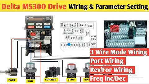 Delta MS300 Drive Wiring!Delta Drive Reverse Forward Wiring!Delta Drive Parameter Setting