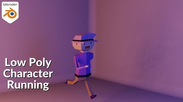 [Blender 2.8 | 3D Animation] Lowpoly Purple Character Running in Place