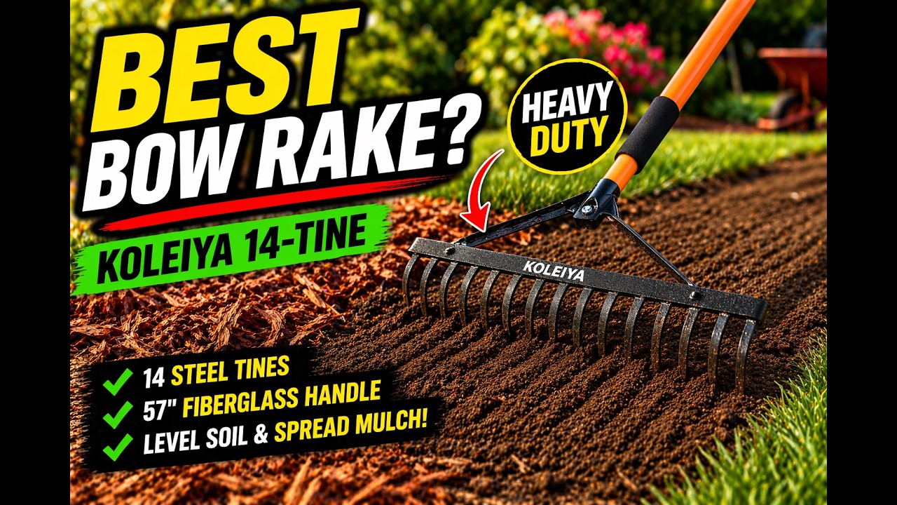 Best Bow Rake for Landscaping? KOLEIYA Heavy Duty Garden Rake Review ...