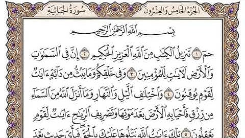 سورة الجاثية، مكتوبة، ياسر الدوسري، بدون اعلانات.