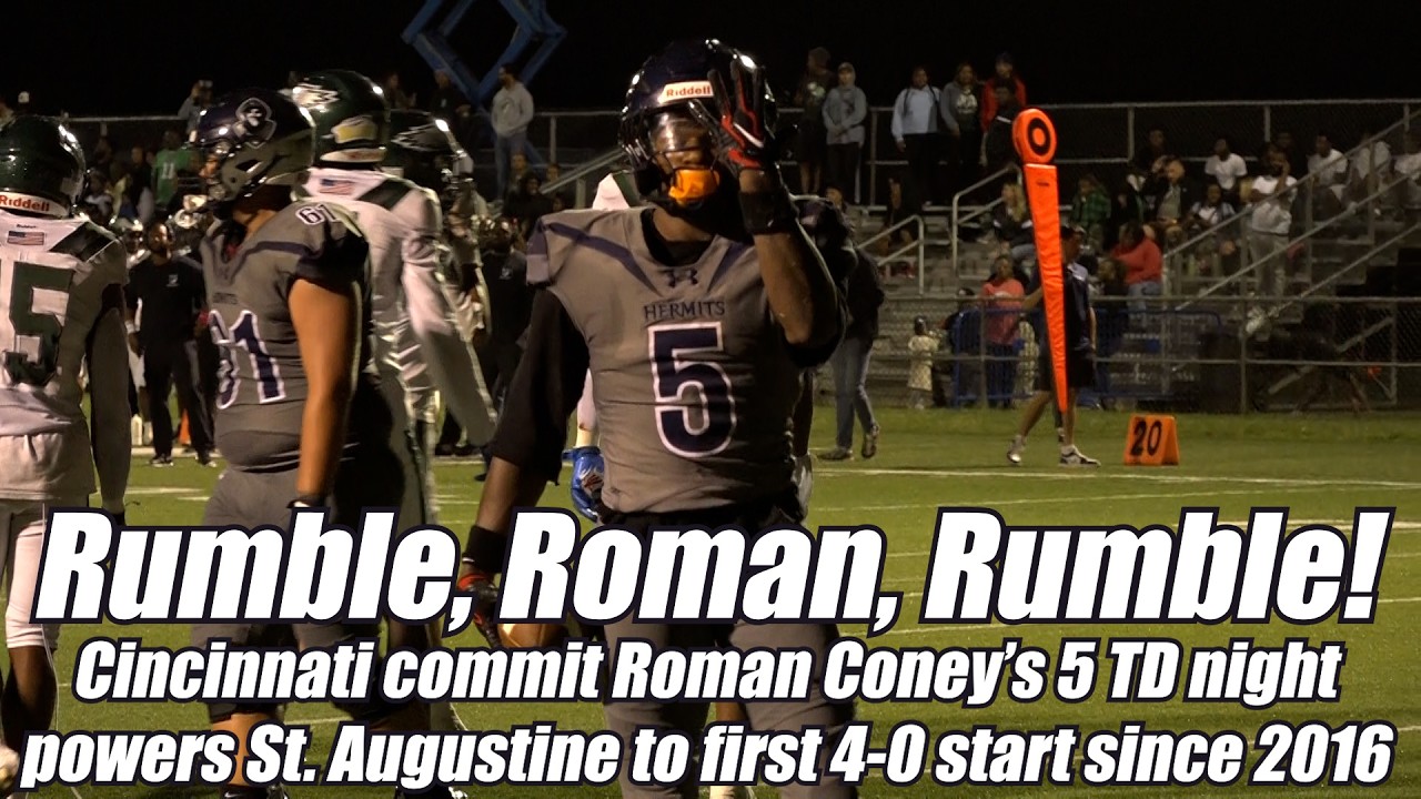 St. Augustine 42 Winslow Twp. 14 | HS Football | Week 3 | Roman Coney 248 yds, career-high 5 TDs!