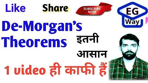 Unit 4th Fundamentals of Electronics Engg. L4.3 De-Morgan