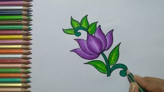 HOW TO DRAW VIOLET FLOWER