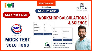 MOCK TEST SOLUTION||NIMI SOLUTION||SECOND YEAR OBJECTIVE QUESTIONS||WORKSHOP CALCULATION AND SCIENCE