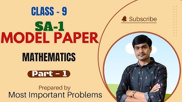 Summative Exam-1 (SA-1) Model Paper  I Class- 9 I Part- 1 I AP-Maths I Imp problems I Ramesh  Sir
