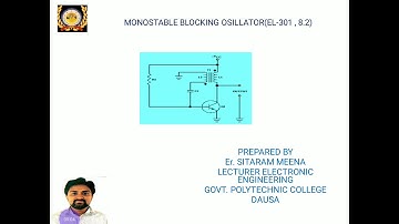 blocking oscillator monostable operation by SIYARAM MEENA, LECT. GPC DAUSA